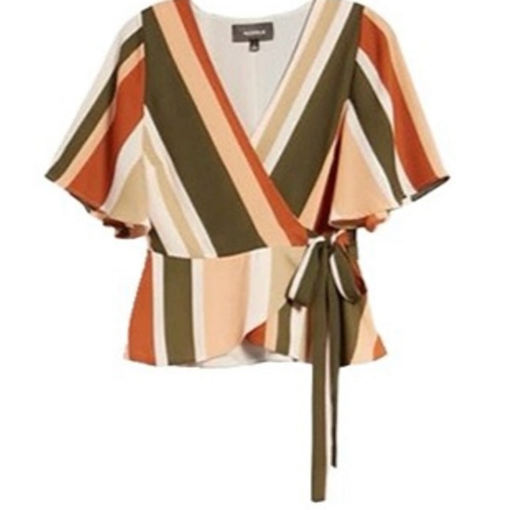 Striped Wrap Top - Multicolor
